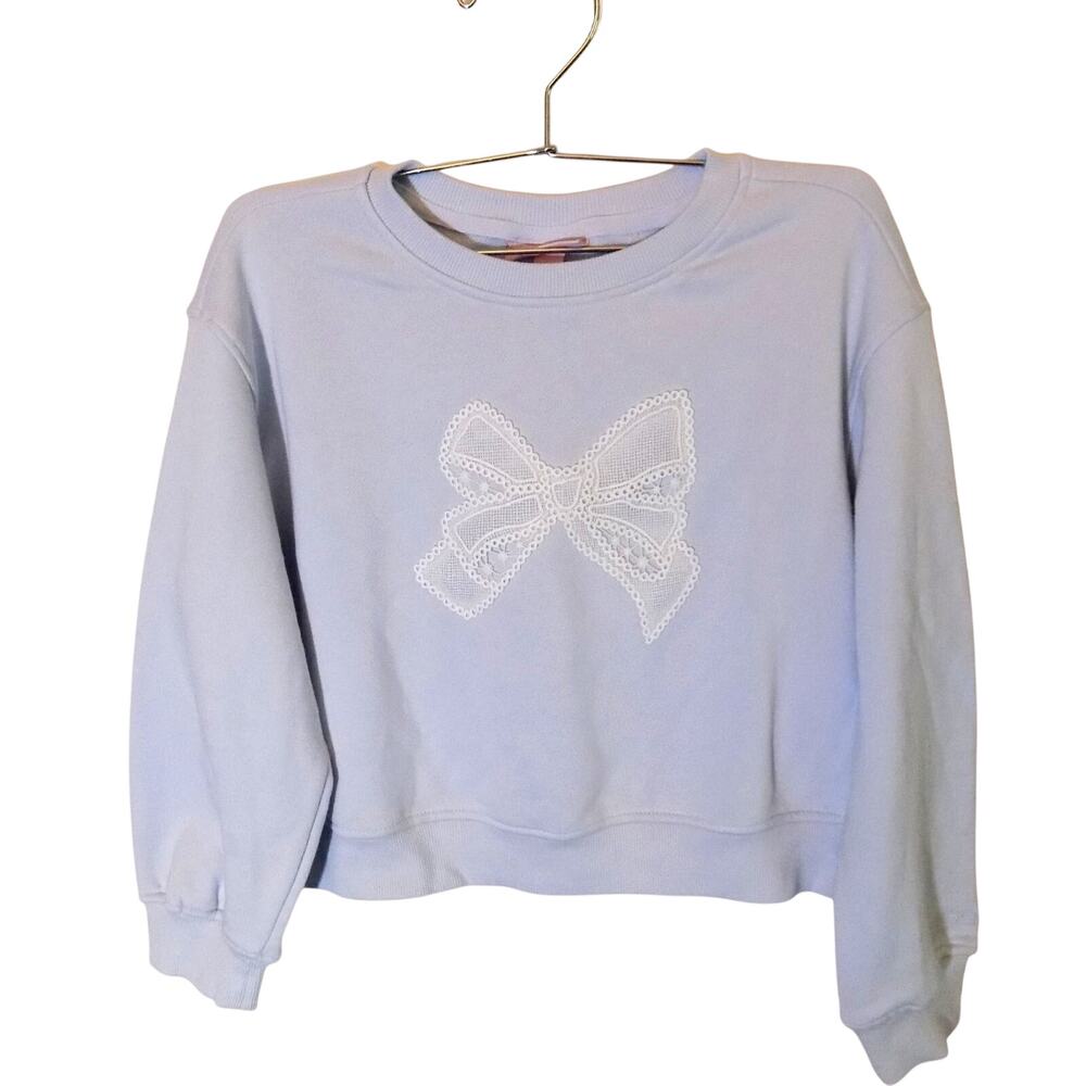 Love Shack Fancy Embrodered Bow Kid-Girl's Long Sleeve Shirt- Size XL- Brand New